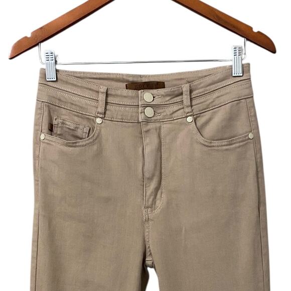 Judy Blue High Rise Double Waistband Flare Pant 7/28 Khaki Denim Tummy Control - Picture 7 of 15